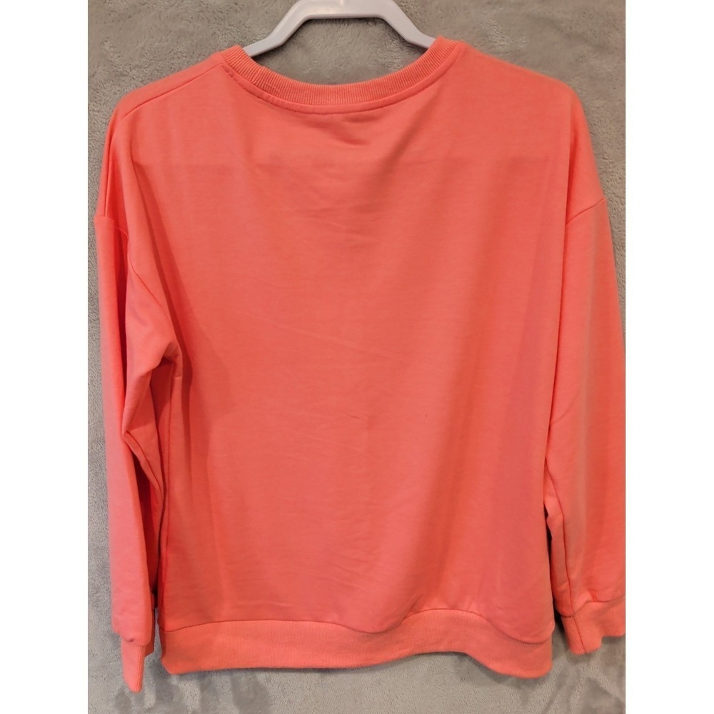 Tis The Season Christmas Sweatshirt Coral Pink Medium Holiday Graphic - Picture 3 of 9